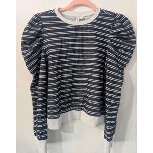 Size 16 - Janie and Jack Blue & White Striped Long Sleeve T-Shirt